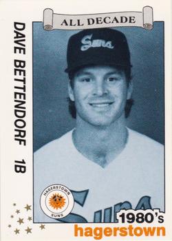 1990 Best Hagerstown Suns All Decade #4 Dave Bettendorf  Front