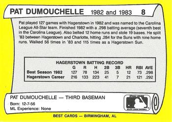 1990 Best Hagerstown Suns All Decade #8 Pat Dumouchelle  Back