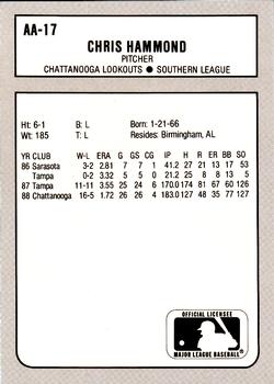1988 Best Baseball America AA Top Prospects #AA17 Chris Hammond Back