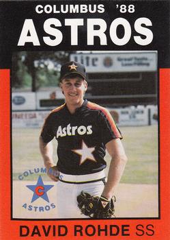 1988 Best Columbus Astros #11 Dave Rohde Front