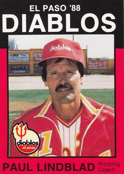 1988 Best El Paso Diablos #10 Paul Lindblad Front