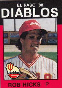 1988 Best El Paso Diablos #27 Rob Hicks Front