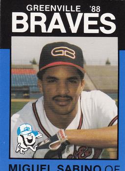 1988 Best Greenville Braves #7 Miguel Sabino Front