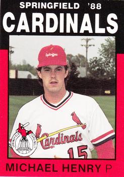 1988 Best Springfield Cardinals #4 Michael Henry Front