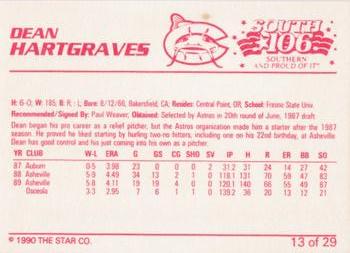1990 Star Columbus Mudcats #13 Dean Hartgraves Back