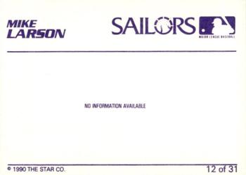 1990 Star Erie Sailors #12 Mike Larson Back