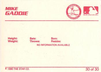 1990 Star Johnson City Cardinals #30 Mike Gaddie Back