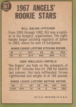 1967 Topps #367 Angels 1967 Rookie Stars (Bill Kelso / Don Wallace) Back