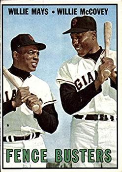 1967 Topps #423 Fence Busters (Willie Mays / Willie McCovey) Front