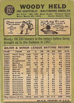 1967 Topps #251 Woodie Held Back