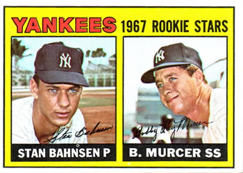 1967 Topps #93 Yankees 1967 Rookie Stars (Stan Bahnsen / Bobby Murcer) Front