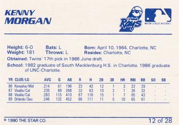 1990 Star Orlando Sun Rays #12 Kenny Morgan Back