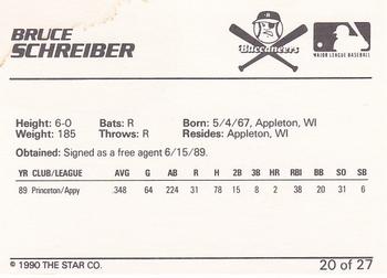 1990 Star Salem Buccaneers #20 Bruce Schreiber Back