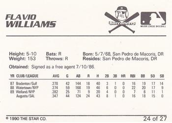 1990 Star Salem Buccaneers #24 Flavio Williams Back