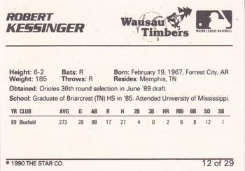 1990 Star Wausau Timbers #12 Keith Kessinger Back