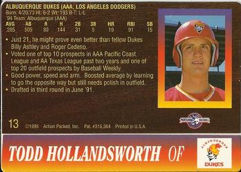 1995 Action Packed #13 Todd Hollandsworth Back