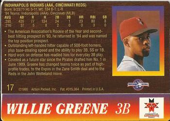 1995 Action Packed #17 Willie Greene Back