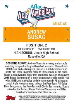 2012 Bowman - AFLAC All-American Classic Autographs #AFLAC-AS Andrew Susac Back