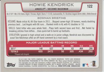2012 Bowman - International #122 Howie Kendrick Back