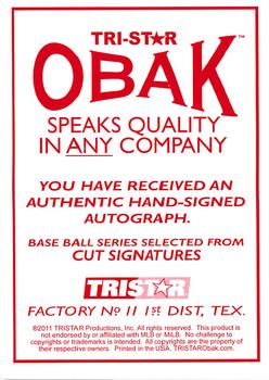 2011 TriStar Obak - Cut Signatures Green #NNO Al Hrabosky Back