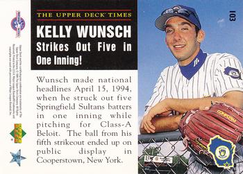 1995 Upper Deck Minor League #103 Kelly Wunsch Back