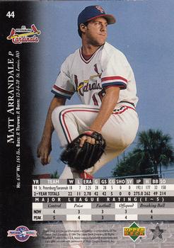 1995 Upper Deck Minor League #44 Matt Arrandale Back