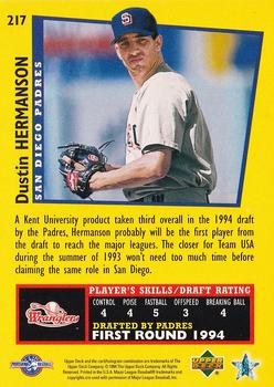 1995 Upper Deck Minor League #217 Dustin Hermanson Back