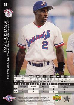 1995 Upper Deck Minor League #89 Ray Durham Back