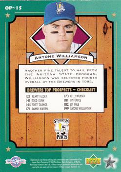 1995 Upper Deck Minor League - Organizational Profiles #OP~15 Antone Williamson Back