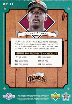 1995 Upper Deck Minor League - Organizational Profiles #OP~25 Dante Powell Back