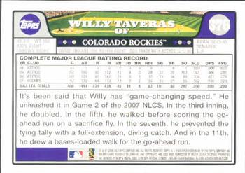 2008 Topps #376 Willy Taveras Back