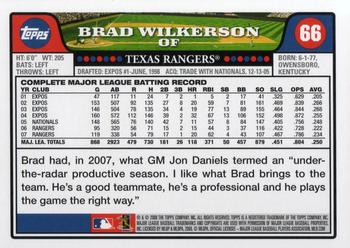 2008 Topps #66 Brad Wilkerson Back