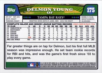 2008 Topps #175 Delmon Young Back