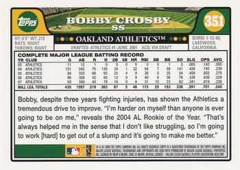 2008 Topps #351 Bobby Crosby Back