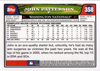 2008 Topps #358 John Patterson Back
