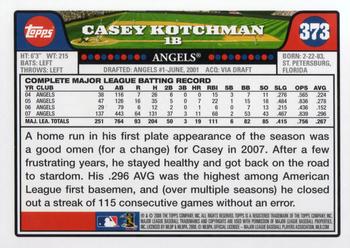 2008 Topps #373 Casey Kotchman Back