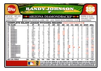 2008 Topps #396 Randy Johnson Back