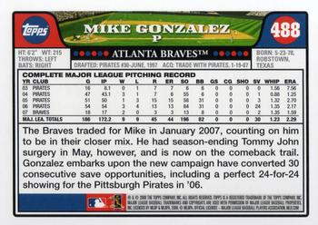 2008 Topps #488 Mike Gonzalez Back