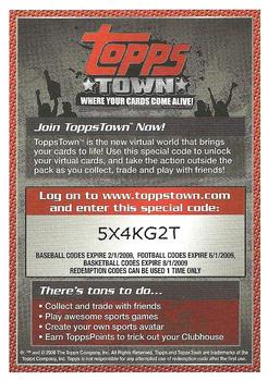 2008 Topps #NNO Topps Town Code Card Back