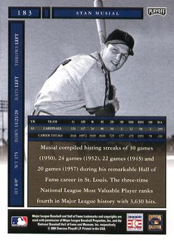 2004 Playoff Honors #183 Stan Musial Back