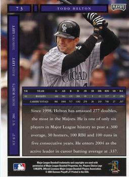2004 Playoff Honors #73 Todd Helton Back