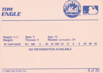 1989 Star Kingsport Mets #8 Tom Engle Back