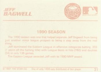 1991 Star The Future #31 Jeff Bagwell Back