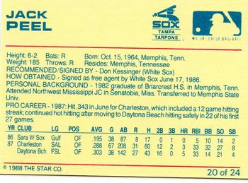1988 Star Tampa Tarpons #20 Jack Peel Back