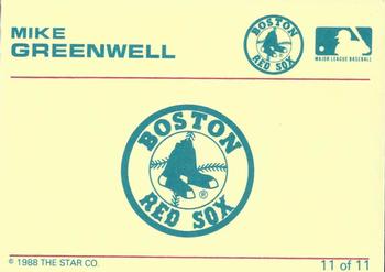 1989 Star Mike Greenwell Purple #11 Mike Greenwell Back