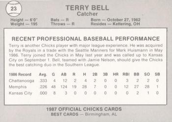 1987 Best Memphis Chicks #23 Terry Bell Back