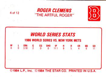 1987 Star Roger Clemens #4 Roger Clemens Back