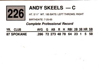 1988 Cal League #226 Andy Skeels Back