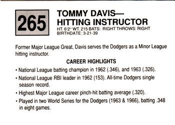 1988 Cal League #265 Tommy Davis Back