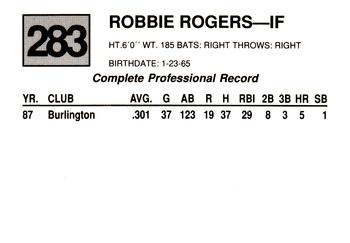 1988 Cal League #283 Robbie Rogers Back